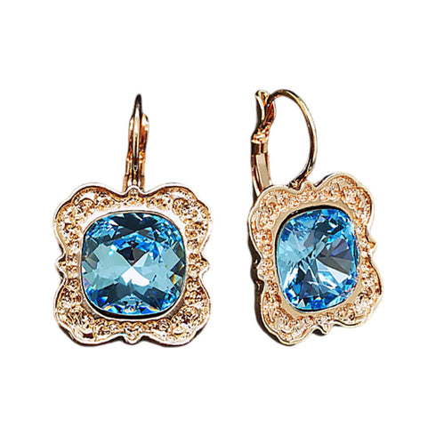 Earrings "Nostalgia (Aquamarine Blue)" with Swarovski™ crystals